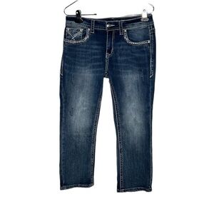 Grace In La Easy Fit Embroidered Jeans